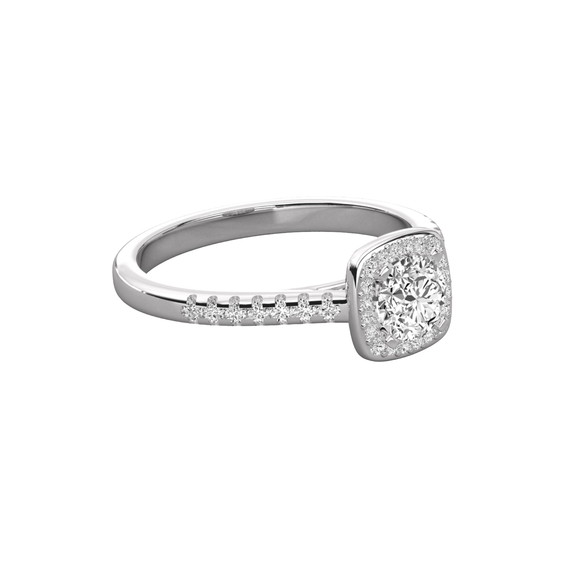 Dazzling Love Solitaire with Pave Detail