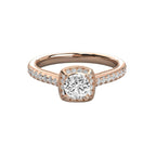 Lab Grown Round Diamond Solitaire Ring With Accent
