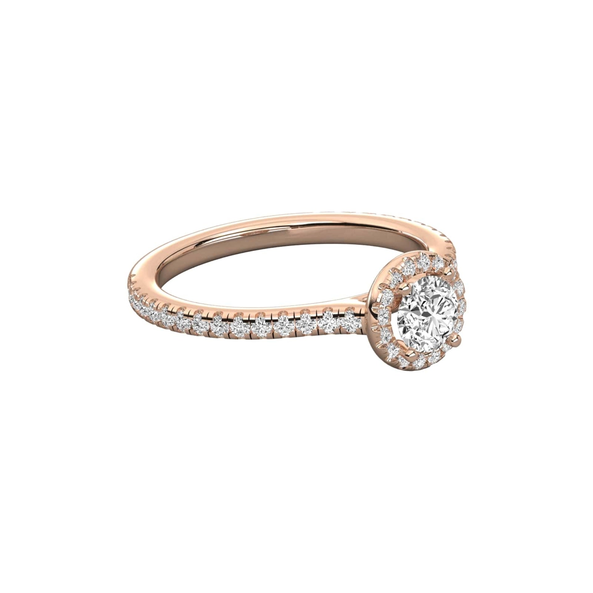 Classic Round Lab Diamond Halo Engagement Ring