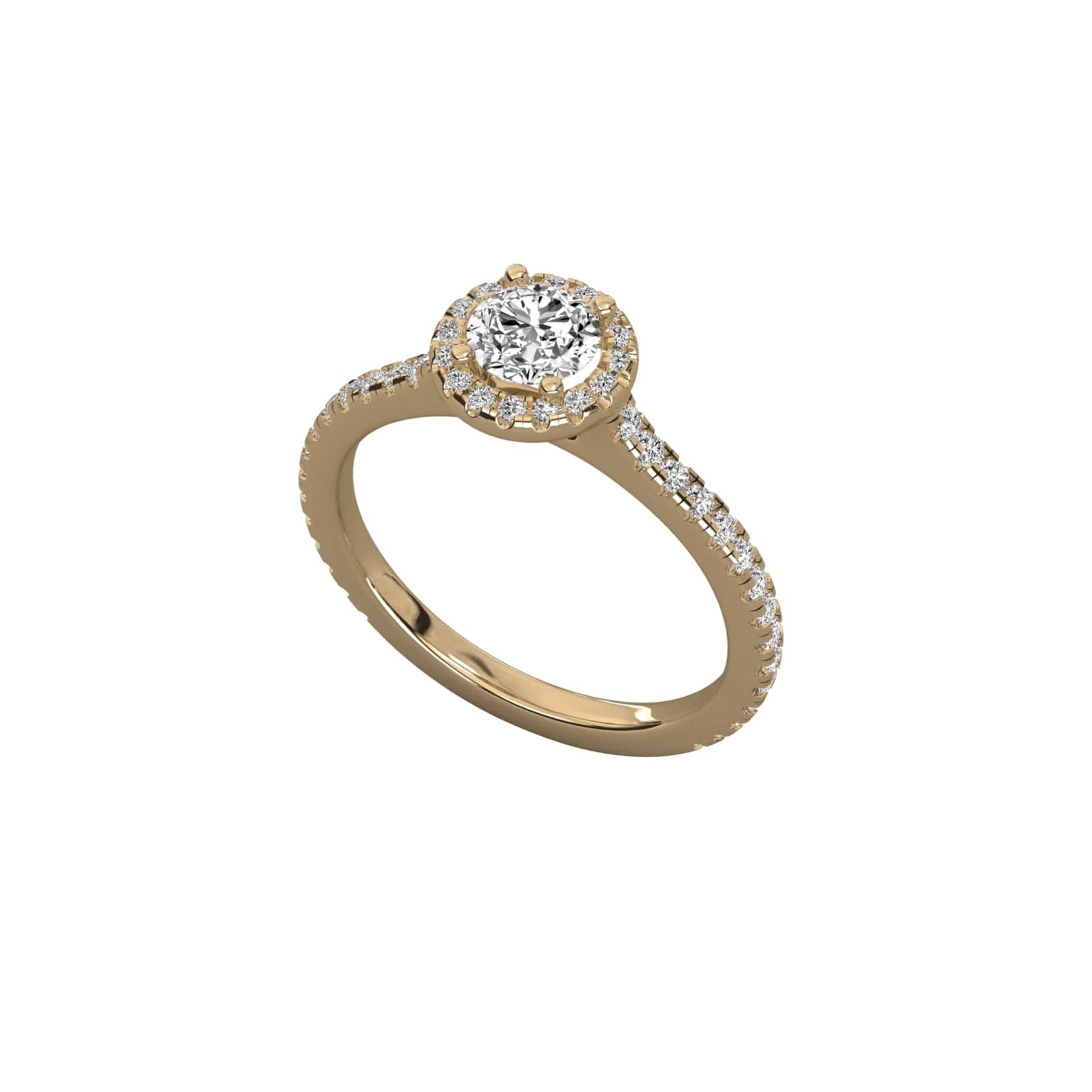 Classic Round Lab Diamond Halo Engagement Ring