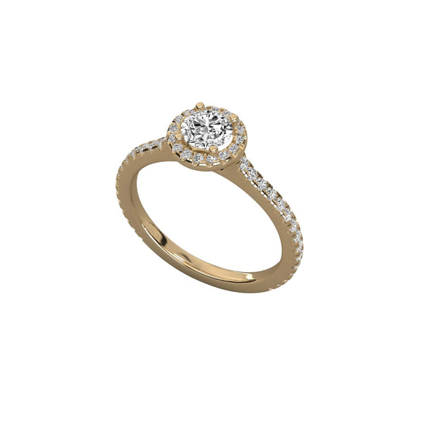 Classic Round Lab Diamond Halo Engagement Ring