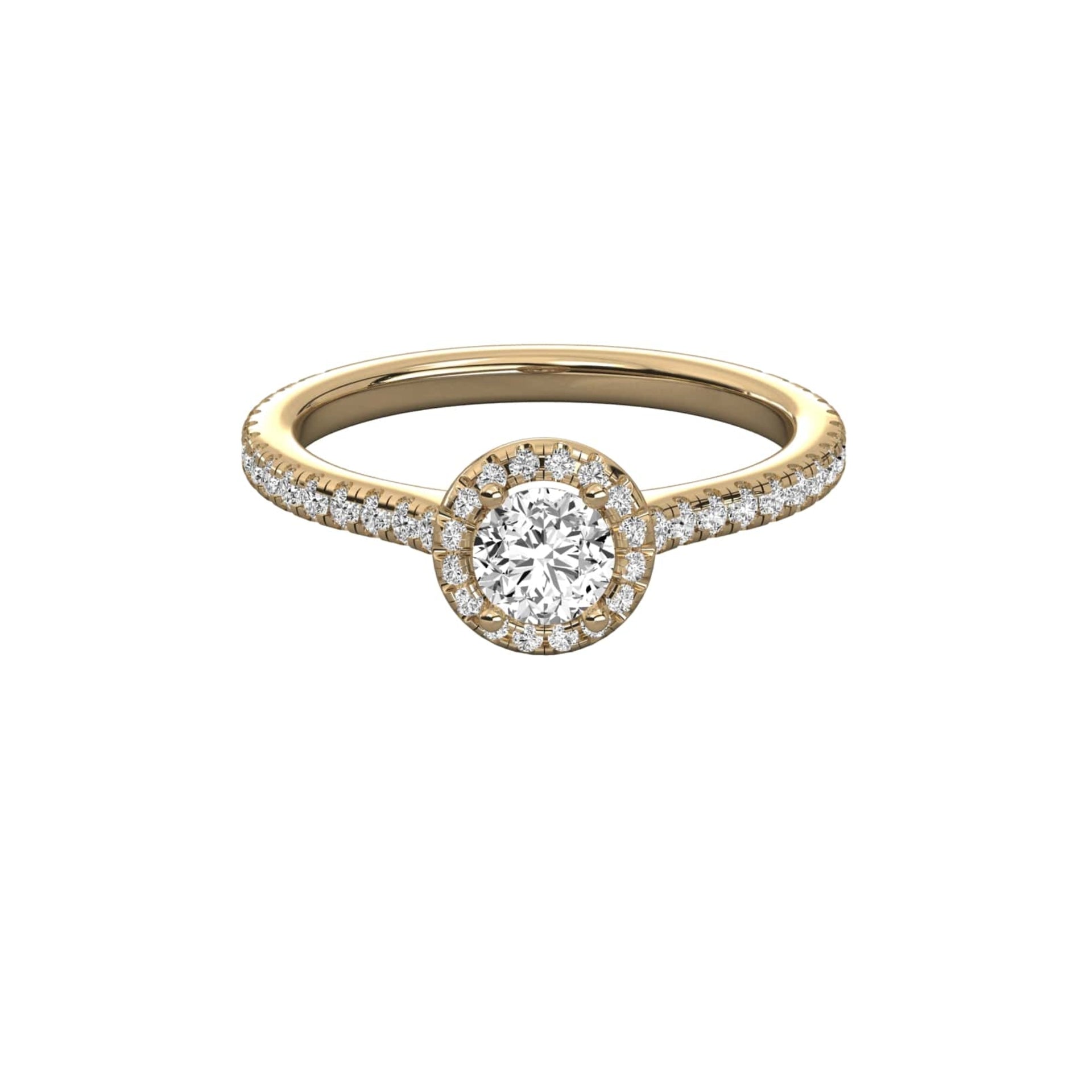 Classic Round Lab Diamond Halo Engagement Ring