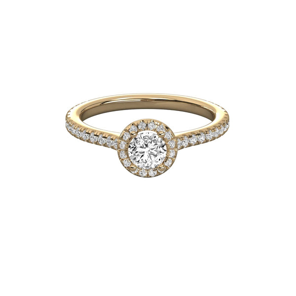 Classic Round Lab Diamond Halo Engagement Ring