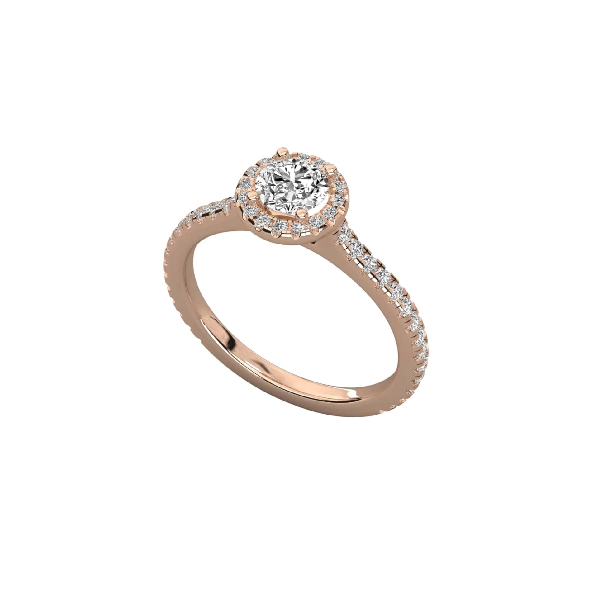 Classic Round Lab Diamond Halo Engagement Ring