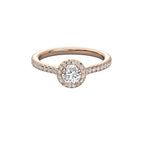 Classic Round Lab Diamond Halo Engagement Ring