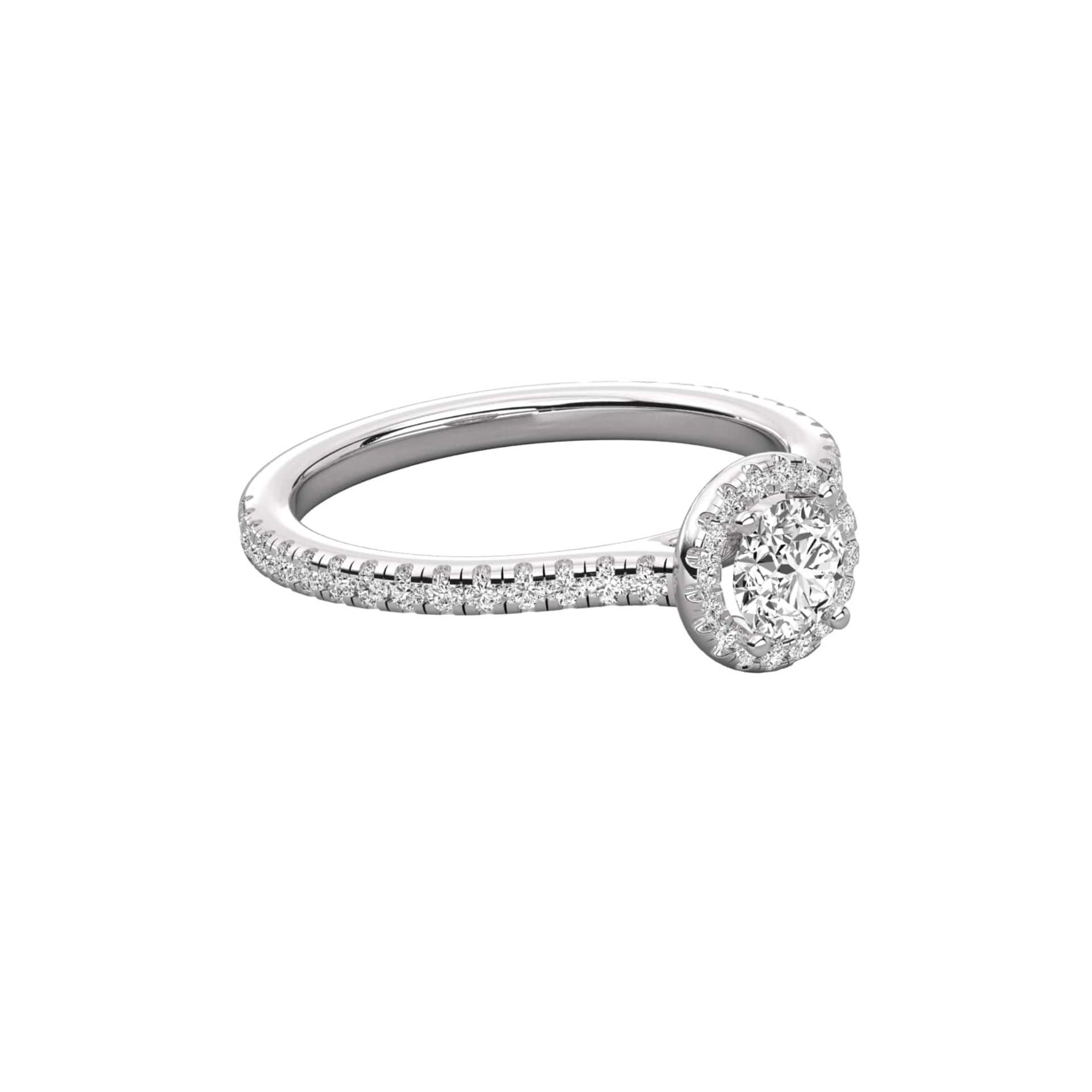 Classic Round Lab Diamond Halo Engagement Ring