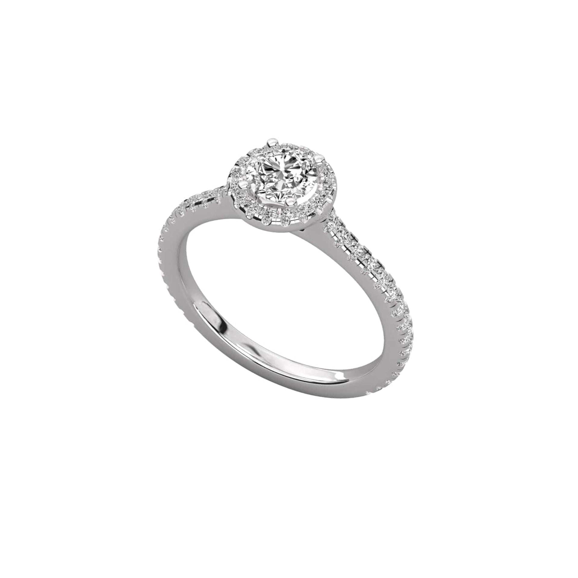 Classic Round Lab Diamond Halo Engagement Ring