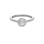 Classic Round Lab Diamond Halo Engagement Ring