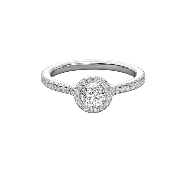 Classic Round Lab Diamond Halo Engagement Ring