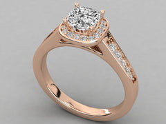 Captivating Pave Halo Engagement Ring