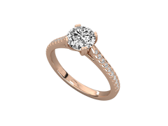 Classic Solitaire Pavé Engagement Ring