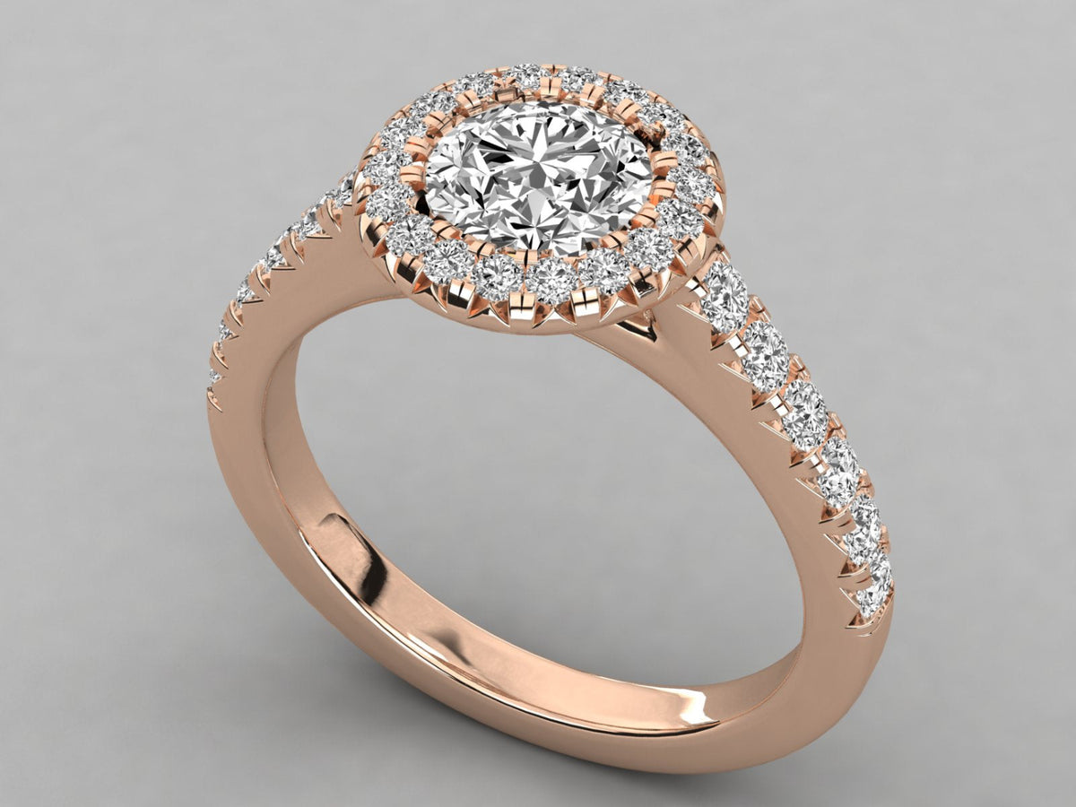 Minimalist Pave Round Solitaire