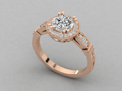 Round Love Pave Engagement Ring