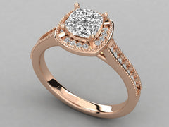 Dreamy Halo Pave Engagement Ring