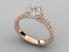 Timeless Diamond Solitaire with Pave Sparkle