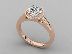 Classic Round Halo Engagement Ring