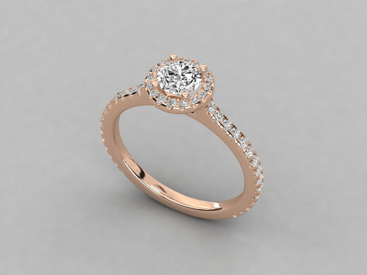 Classic Gem Pave-Set Engagement Ring