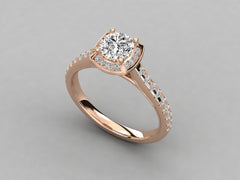 Exquisite Luxe Solitaire with Pave Band
