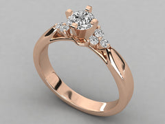 Classic Solitaire Pavé Engagement Ring - 6