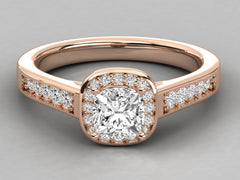 Captivating Pave Halo Engagement Ring