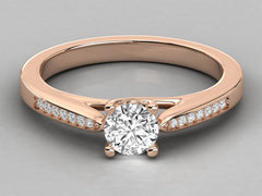 Dazzling Brilliance Solitaire with Slim Pave Band