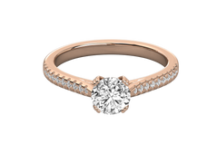 Classic Solitaire Pavé Engagement Ring