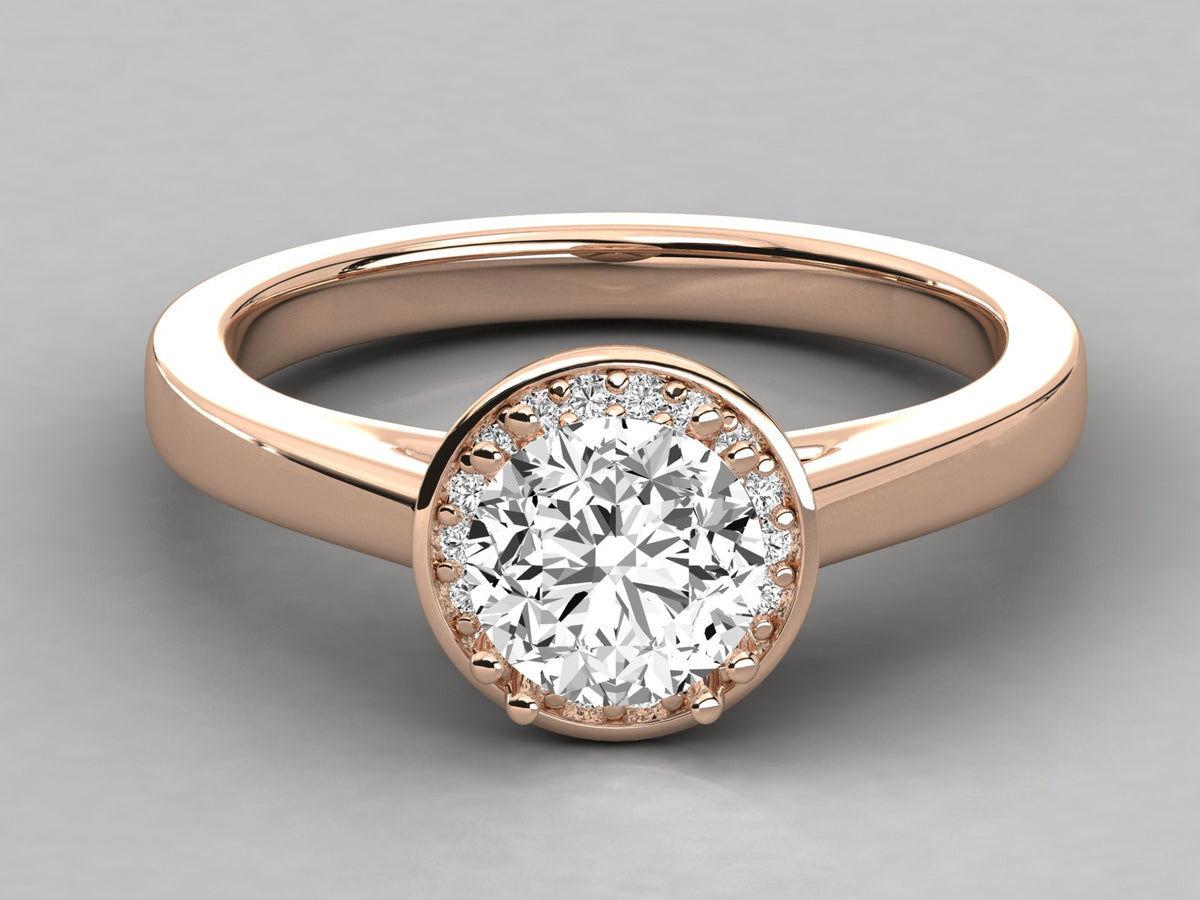 Classic Round Halo Engagement Ring