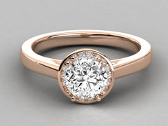 Classic Round Halo Engagement Ring