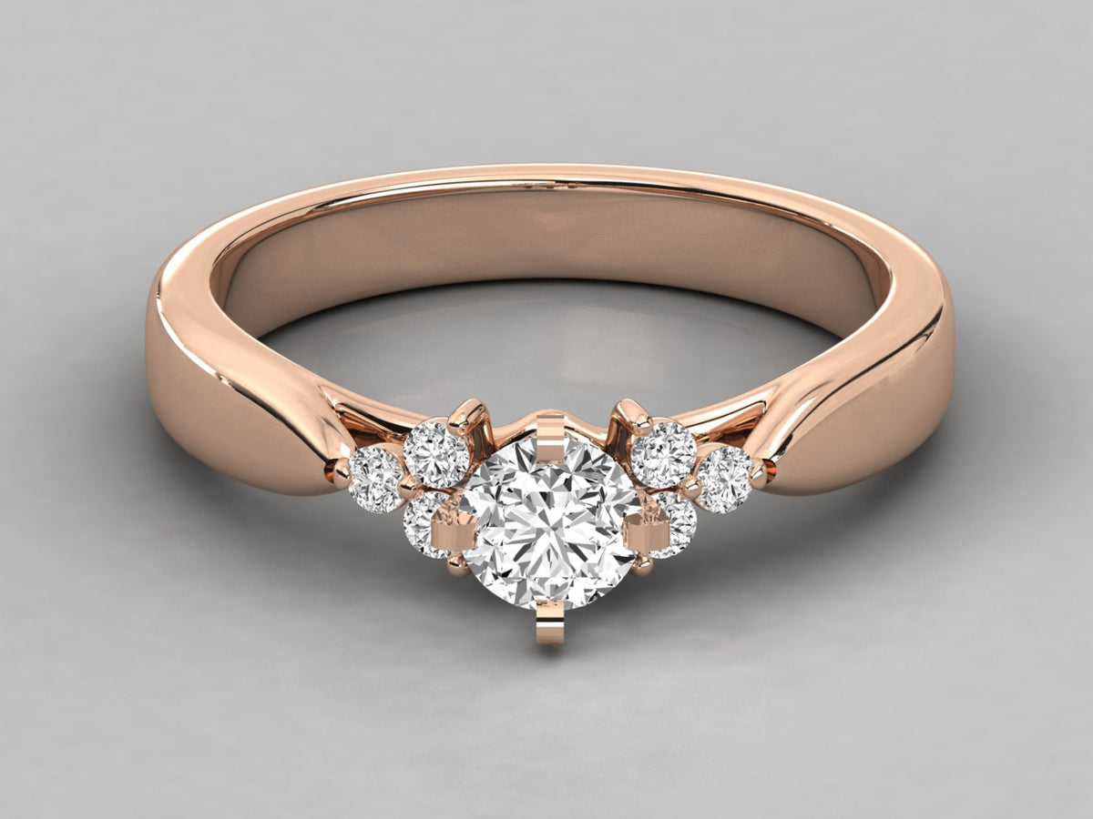 Round Harmony Diamond Solitaire with Pave Shine