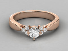 Classic Solitaire Pavé Engagement Ring - 6