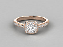 Dazzling Love Solitaire with Pave Detail
