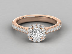 Timeless Diamond Solitaire with Pave Sparkle