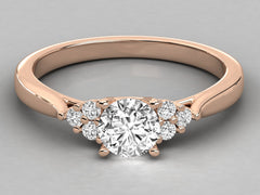 Solitaire Ring with Pave Band