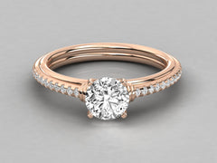 Radiant Dream Solitaire with Slim Pave Band
