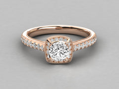 Exquisite Luxe Solitaire with Pave Band