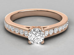 Elegant Halo Round Solitaire Engagement Ring