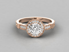 Round Love Pave Engagement Ring