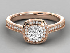 Dreamy Halo Pave Engagement Ring