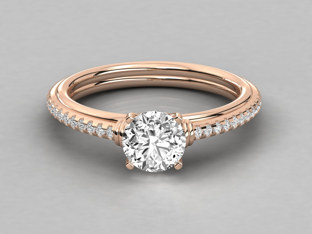 Classic Round Halo Engagement Ring