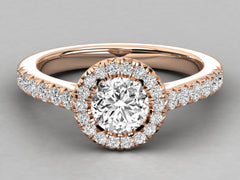Minimalist Pave Round Solitaire