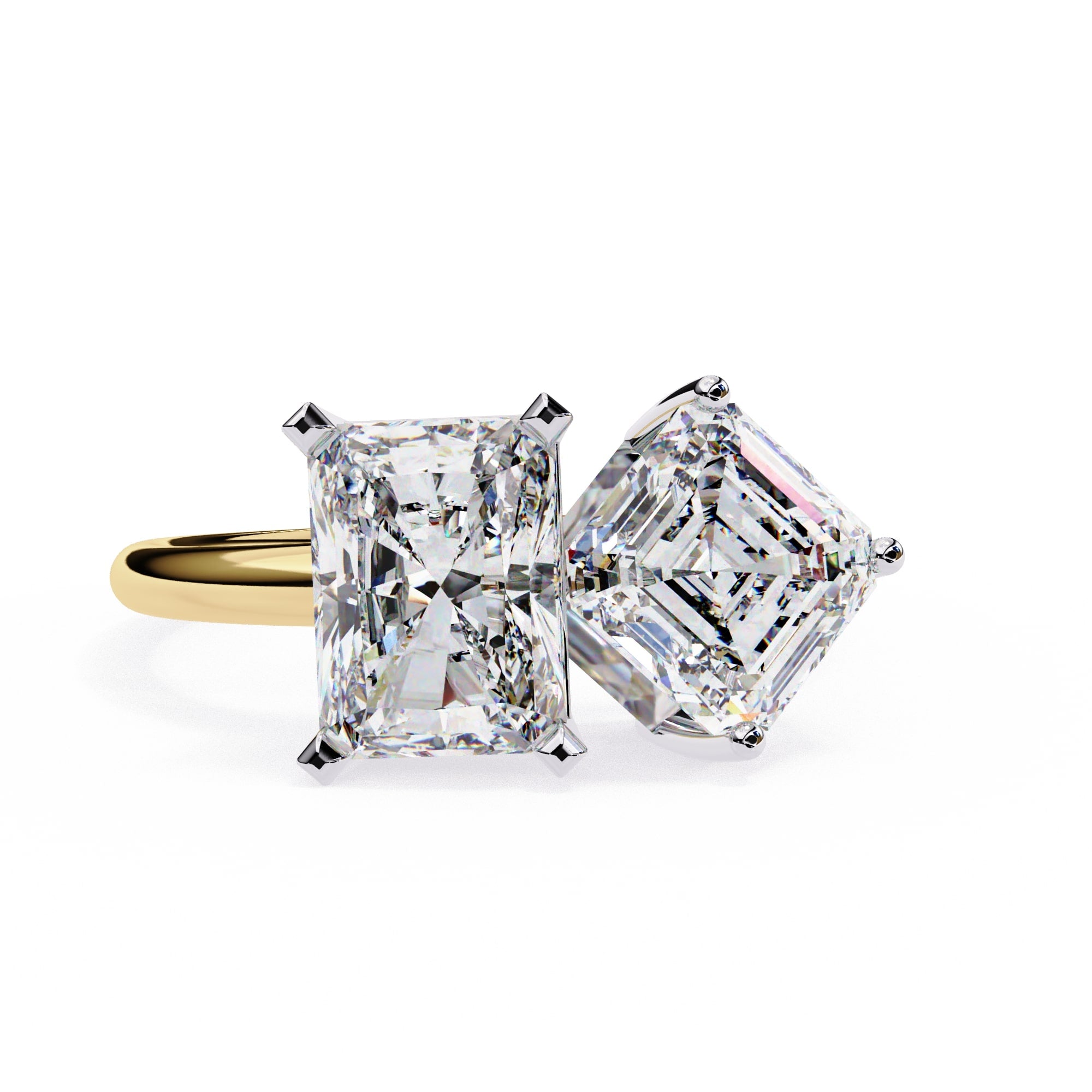 Diamond earrings on a white background