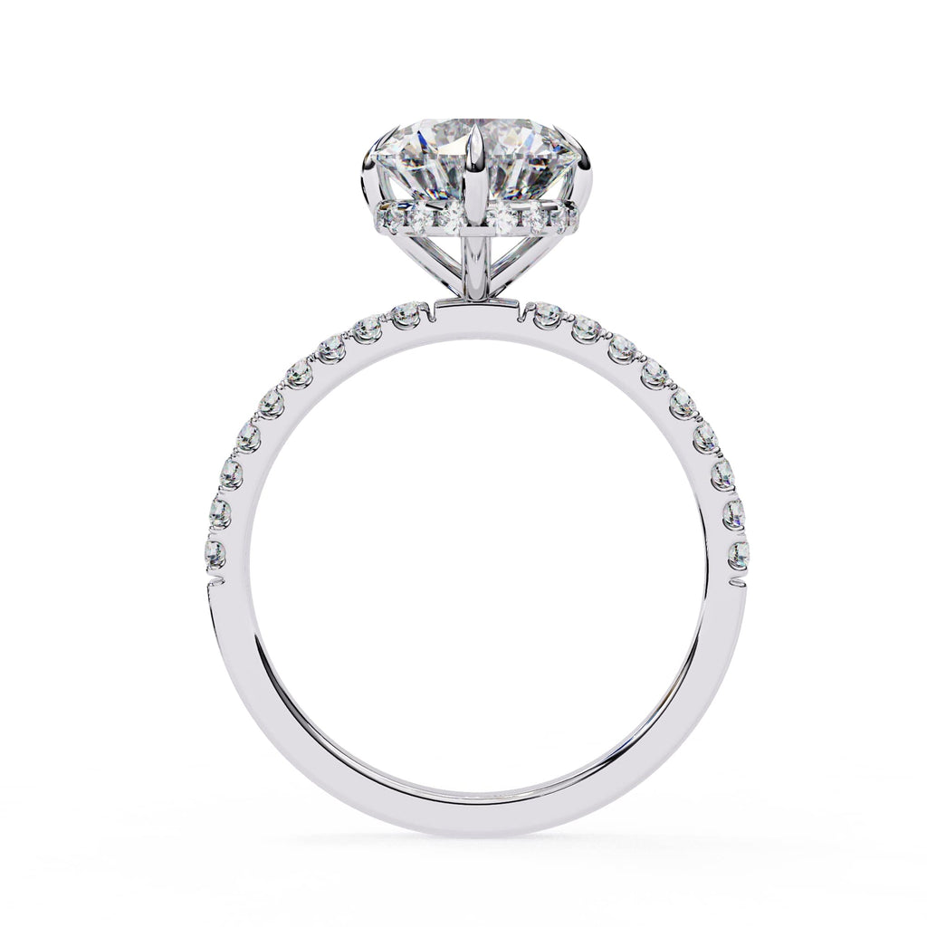 Hidden Halo Round Diamond Engagement Ring