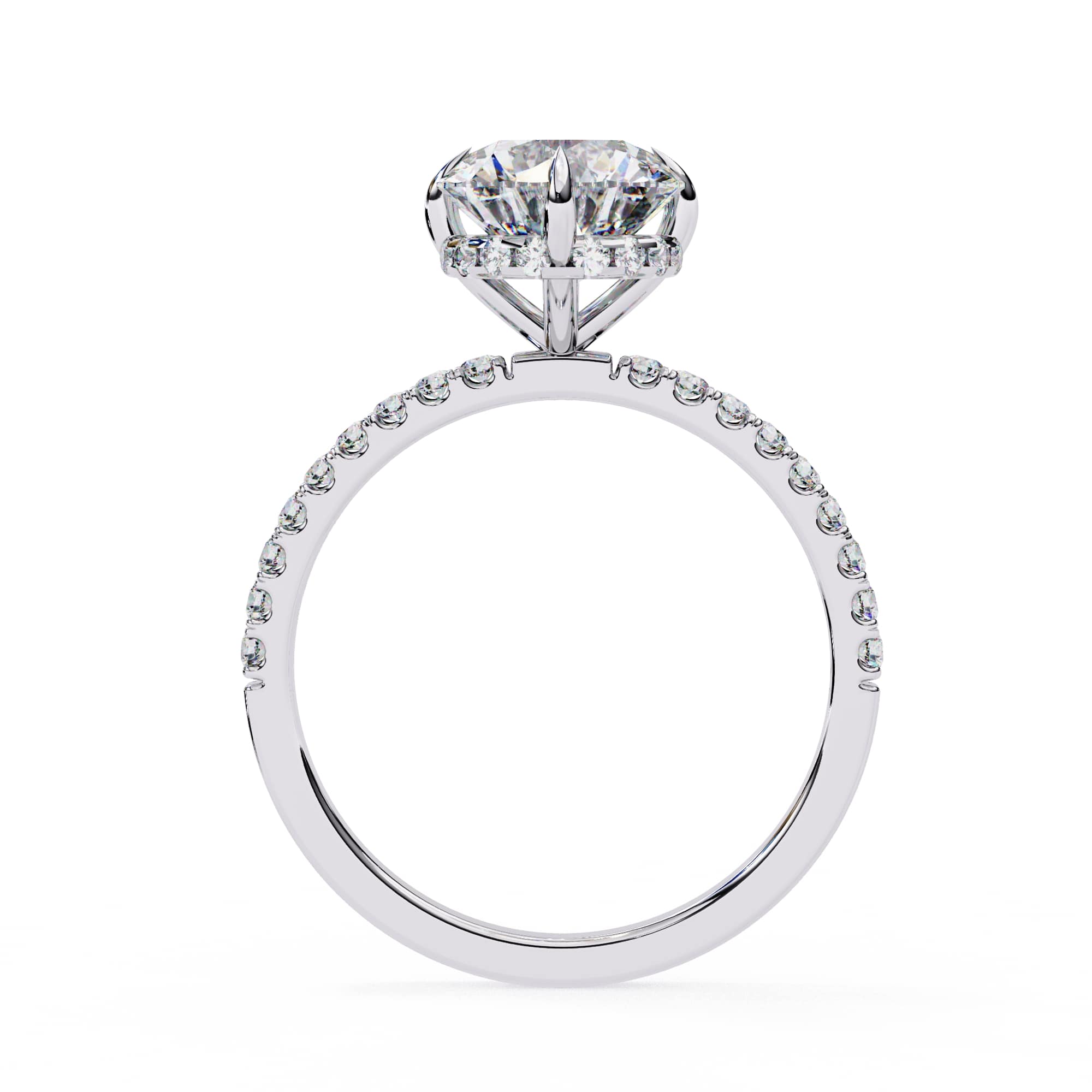 Hidden Halo Round Diamond Engagement Ring