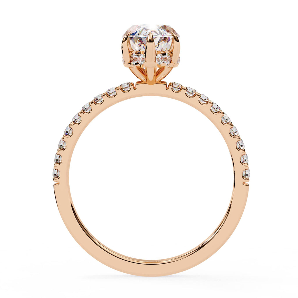 Marquise Diamond Hidden Halo Engagement Ring