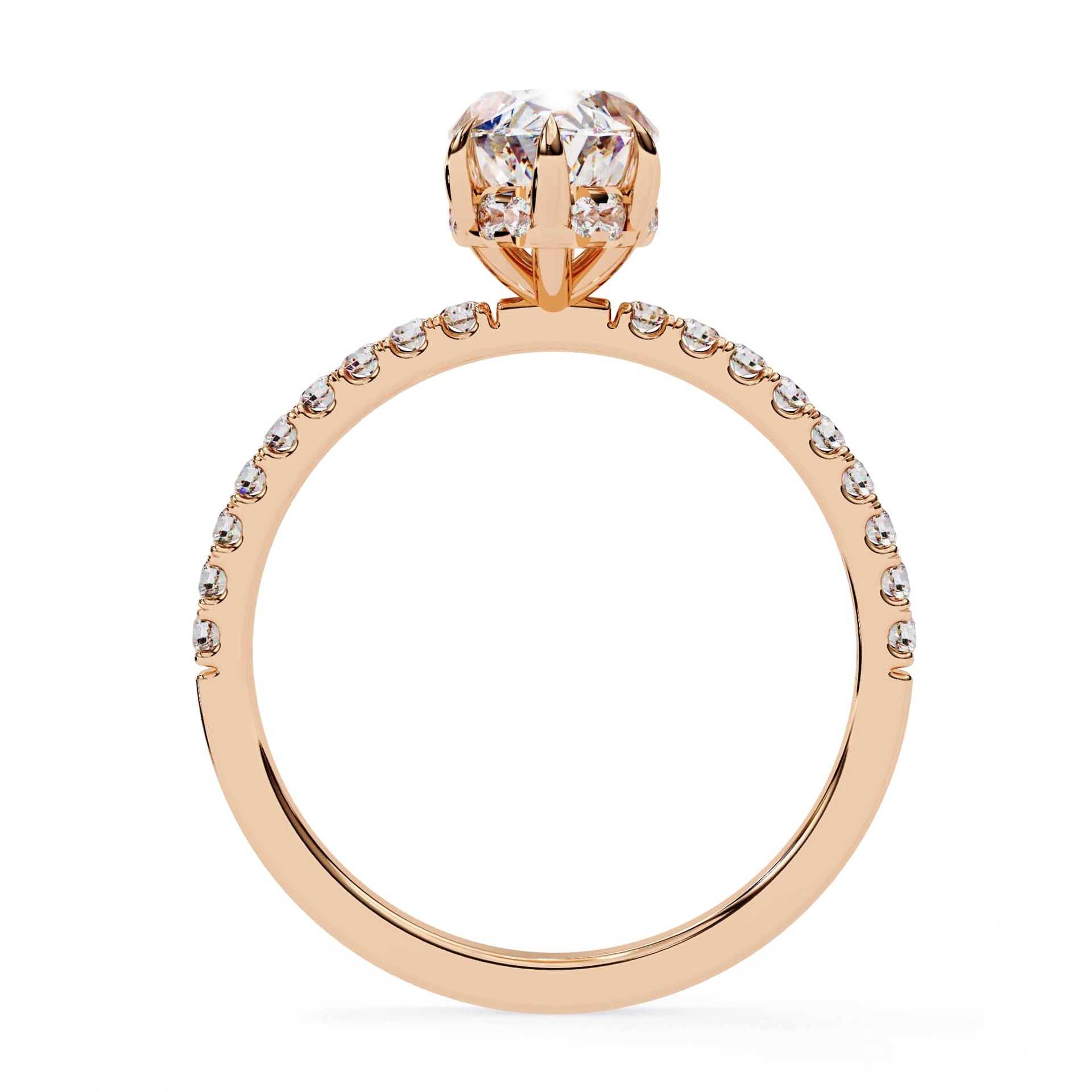 Marquise Diamond Hidden Halo Engagement Ring