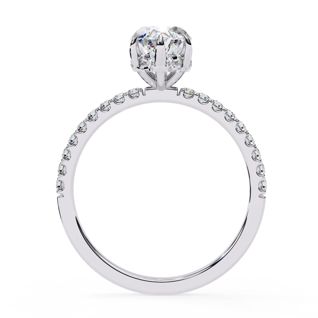 Marquise Diamond Hidden Halo Engagement Ring