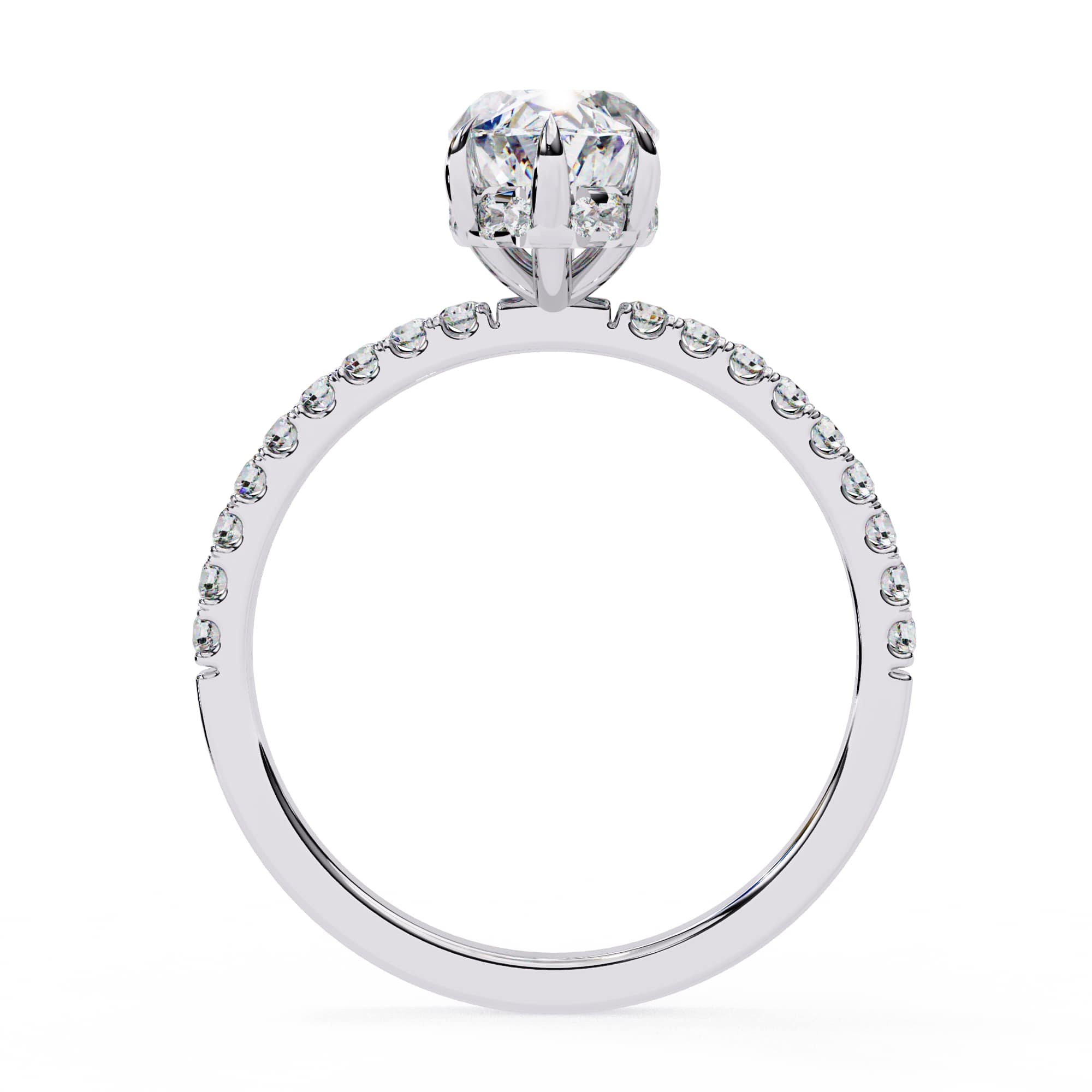 Marquise Diamond Hidden Halo Engagement Ring