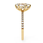 Yellow Gold Pear Diamond Halo Solitaire Ring