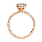 Yellow Gold Pear Diamond Halo Solitaire Ring