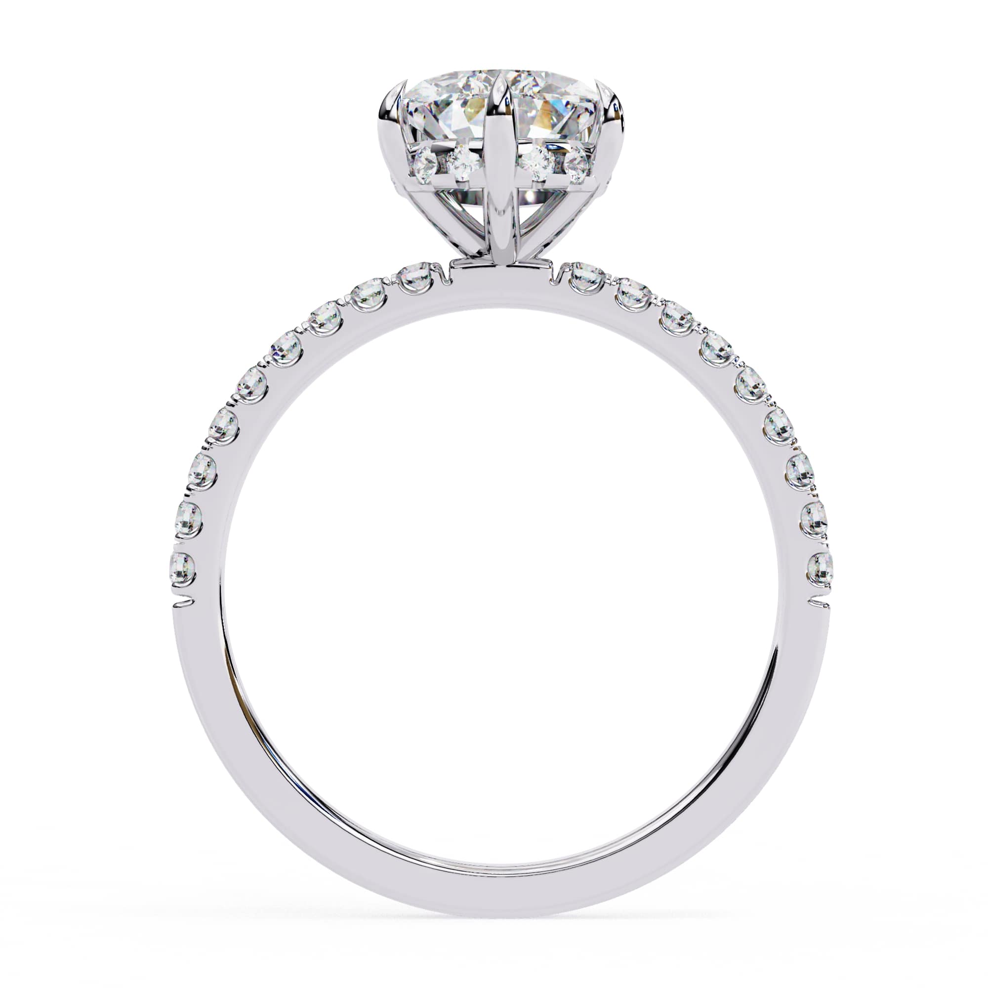 Yellow Gold Pear Diamond Halo Solitaire Ring